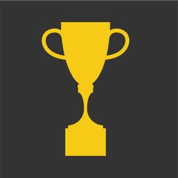Vector winner cup flat icon. Golden symbol of win Stock Illustration