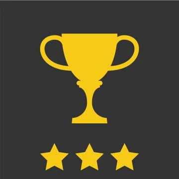 Vector winner cup flat icon. Golden symbol of win Stock Illustration