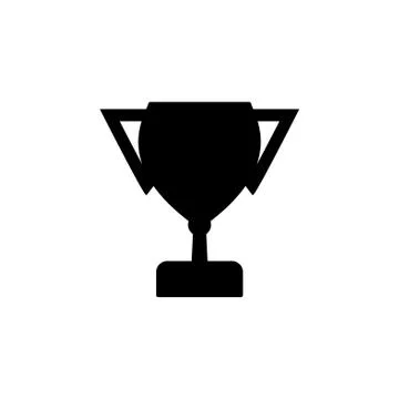Vector winner cup Icon black on white background Stock Illustration