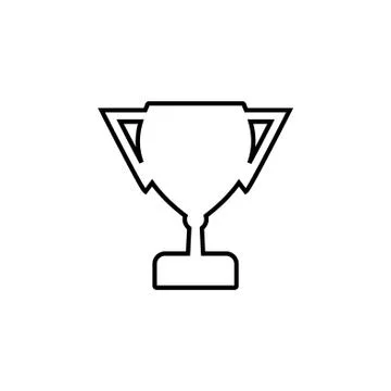 Vector winner cup line Icon black on white background Stock Illustration