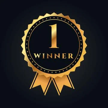 Vector winner golden label design Stock Illustration