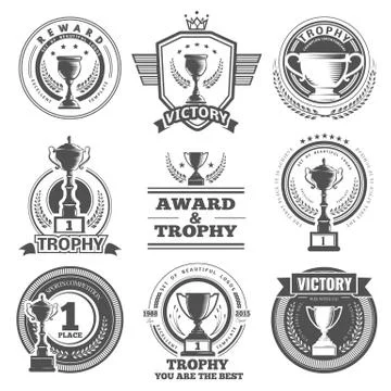 Vector winner logos Stock Illustration