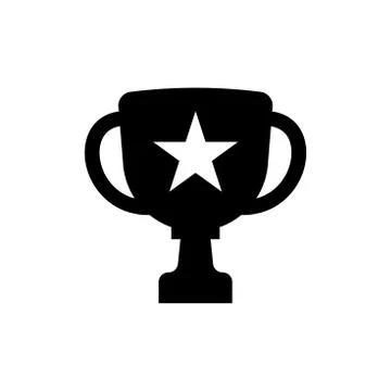 Vector Winner trophy black cup icon. Game equipment. Professional sport, clas 스톡 일러스트