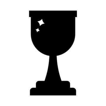 Vector winner trophy cup icon. Black silhouette of award. Vector illustration. Stock Illustration