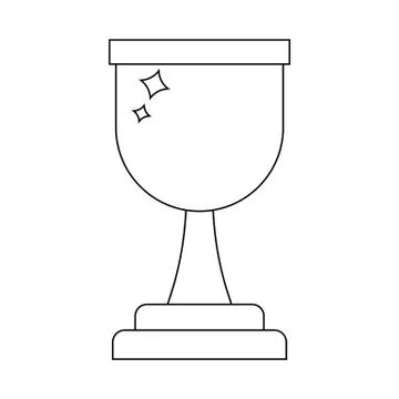 Vector winner trophy cup icon. Line style award isolated on white. Vector. Stock Illustration