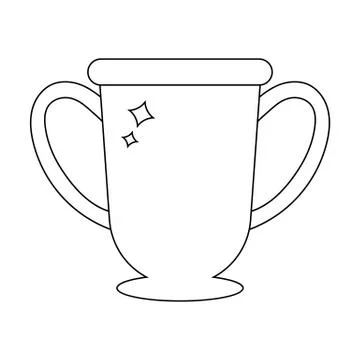 Vector winner trophy cup icon. Line style award isolated on white. Vector. Stock Illustration