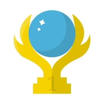 Vector Winner Trophy Cup Icon. First Place. Flat World Trophy Symbol. Vector. Stock Illustration