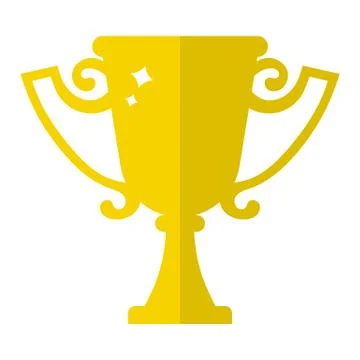 Vector Winner Trophy Cup Icon. First Place. Flat Golden Trophy. Vector. Stock Illustration