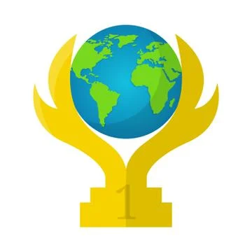 Vector Winner Trophy Cup Icon. Flat World Trophy Symbol. Vector illustration. Stock Illustration