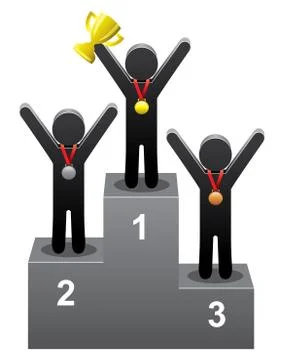 Vector winners on the podium Stock Illustration