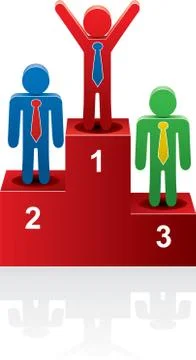 Vector winners on the podium Stock Illustration