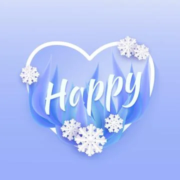 Vector winter background a abstract flat snowflake Stock Illustration