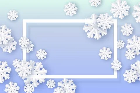 Vector winter background with leaves and snowflake Stock Illustration