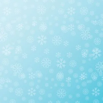 Vector winter Christmas seamless pattern with snowflakes on blue background Stock Illustration