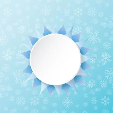 Vector winter Christmas seamless pattern with snowflakes on blue background 库存插图