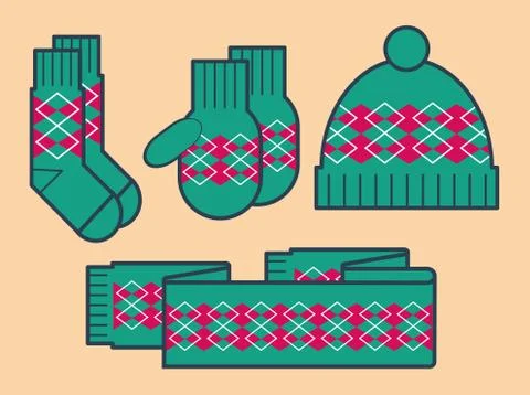 Vector winter clothing Stock Illustration