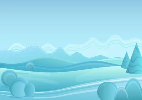 Vector Winter fantasy forest landscape with mountains and trees illustration Illustrazione stock