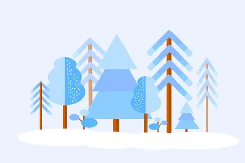 Vector winter forest Stock Illustration