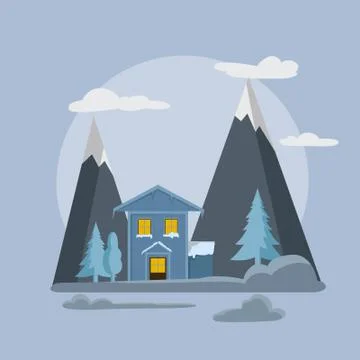 Vector Winter house for your ideas Stock Illustration