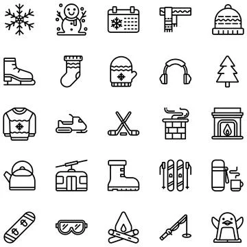 Vector of Winter Icon Set. Perfect for user interface, new application Stock Illustration