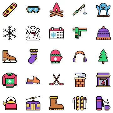 Vector of Winter Icon Set. Perfect for user interface, new application Stock Illustration