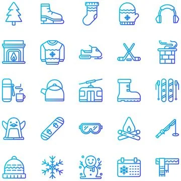 Vector of Winter Icon Set. Perfect for user interface, new application Stock Illustration