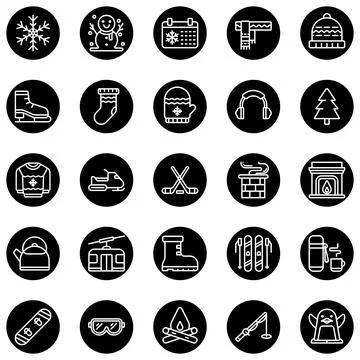 Vector of Winter Icon Set. Perfect for user interface, new application Stock Illustration