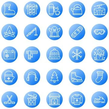 Vector of Winter Icon Set. Perfect for user interface, new application Stock Illustration