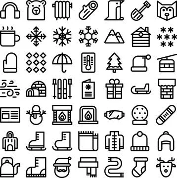 Vector of Winter Icon Set. Perfect for user interface, new application. Stock Illustration