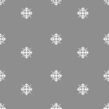 Vector winter illustration, white snowflakes on a gray background. Stock Illustration