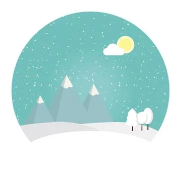 Vector of winter landscape. Illustrazione stock