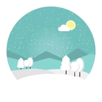 Vector of winter landscape. Stock Illustration