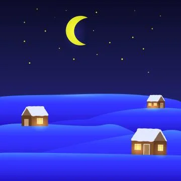 Vector of winter landscape. Merry Christmas Stock Illustration