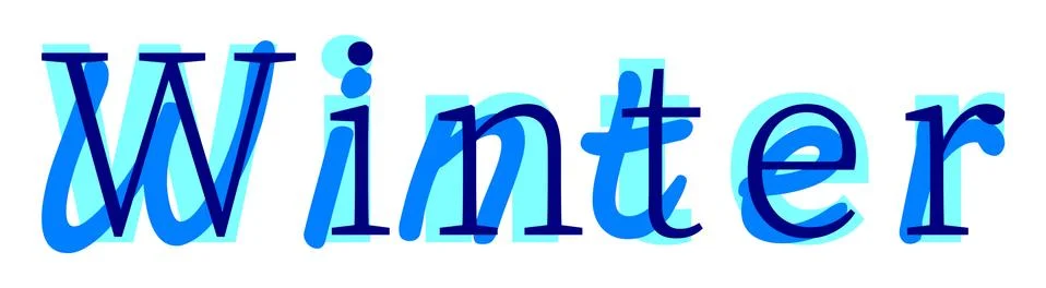 Vector winter in mass fonts style Stock Illustration