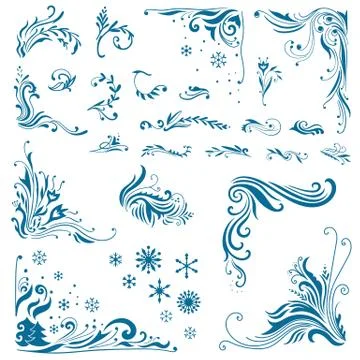 Vector Winter Ornaments Bundle Stock Illustration