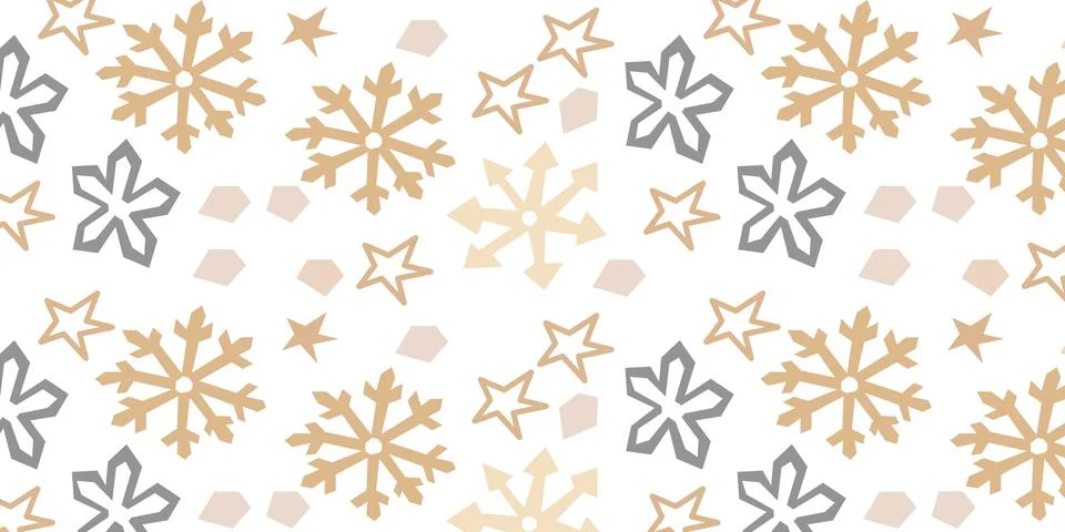 Vector Winter Pattern with Silver and Gold flakes Stock Illustration