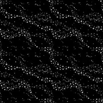 Vector winter seamless background with blizzard, snowfall. Hand drawn doodle  Stock Illustration