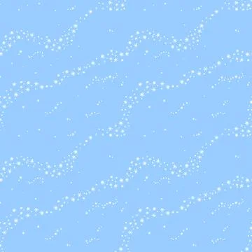 Vector winter seamless background with blizzard, snowfall. Hand drawn doodle  Stock Illustration