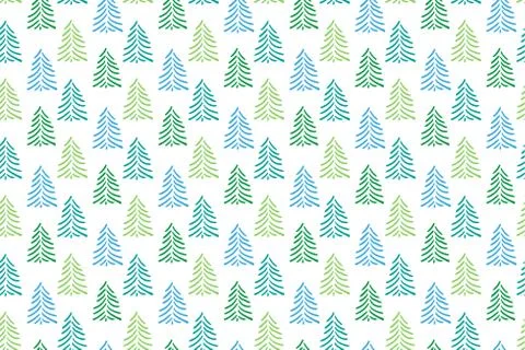 Vector winter seamless pattern Christmas tree イラスト素材
