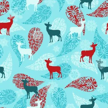 Vector winter seamless pattern Stock Illustration