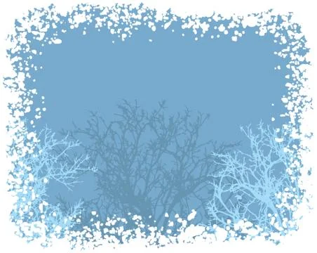 Vector winter snow border background Stock Illustration