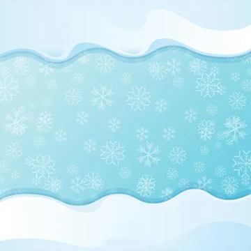 Vector winter snow caps isolated on blue sky background with snowflakes. winter 스톡 일러스트