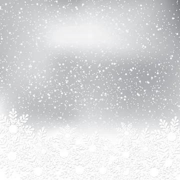Vector winter snowflakes blurry background Stock Illustration
