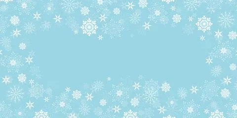 Vector. Winter snowflakes border trendy background. Illustrazione stock