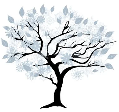 Vector Winter Tree Stock Illustration