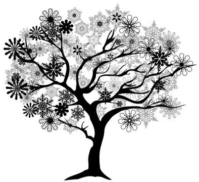 Vector Winter Tree Illustrazione stock