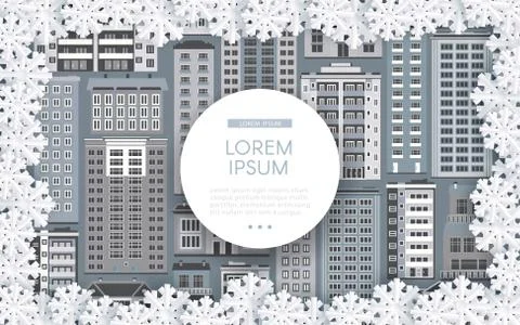 Vector winter urban cityscape background design Ilustración de archivo