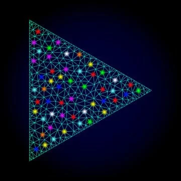 Vector Wire Frame Mesh Play Function with Glare Spots for New Year Illustrazione stock