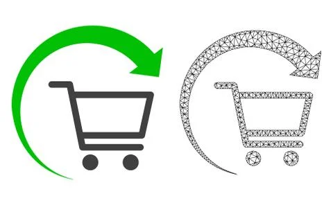 Vector Wire Frame Mesh Repeat Purchase Order and Flat Icon 스톡 일러스트