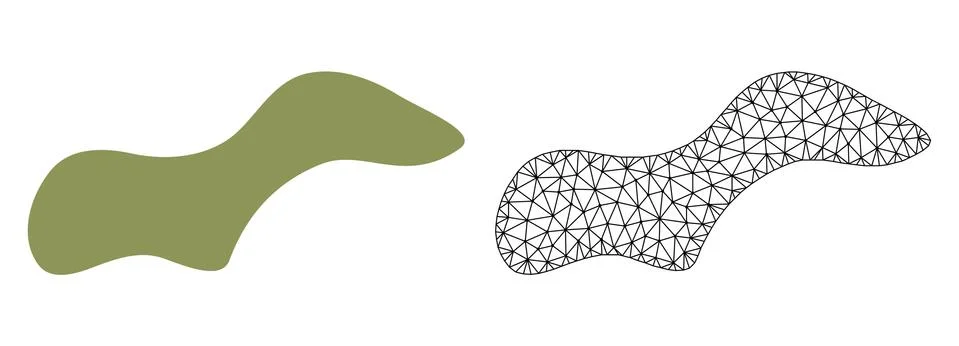 Vector Wire Frame Mesh Spot and Flat Icon Illustrazione stock